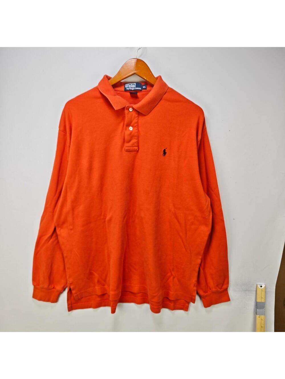 Vintage Polo Ralph Lauren Orange Long Sleeve Polo Rugby XL